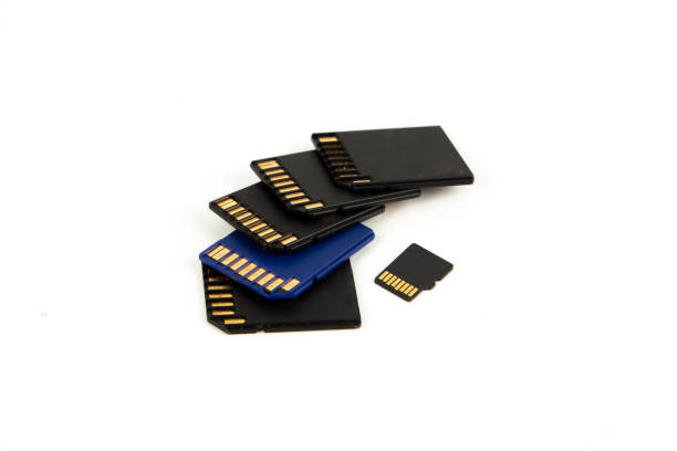 memory cards isolated on white background