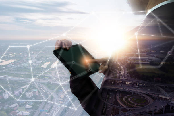 istock Modern creative telecommunication and internet network connect in smart city. 1219864247