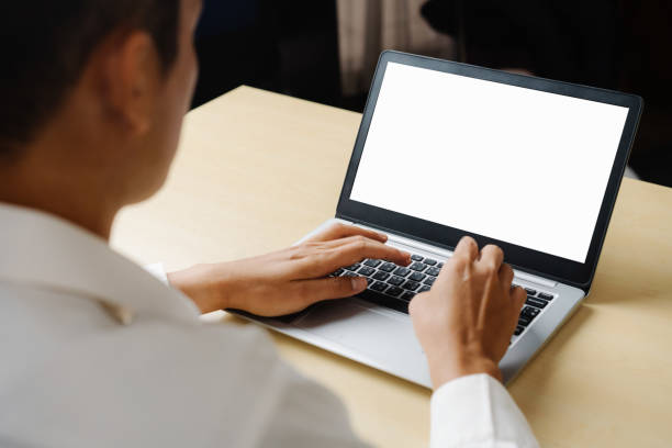istock Business person worker uses a laptop computer. 1219864252