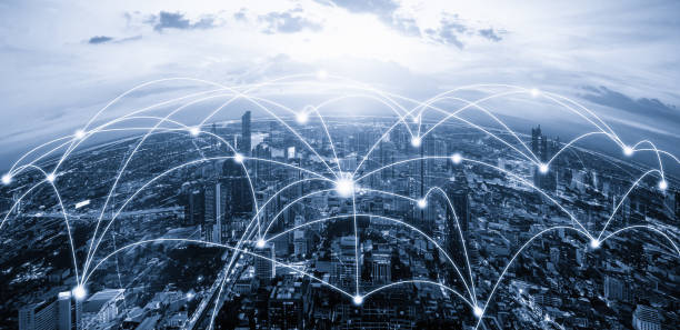 istock Modern creative telecommunication and internet network connect in smart city. 1219864261