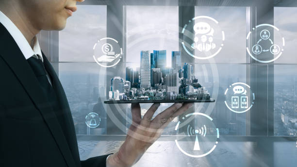 istock Modern creative telecommunication and internet network connect in smart city. 1219864278