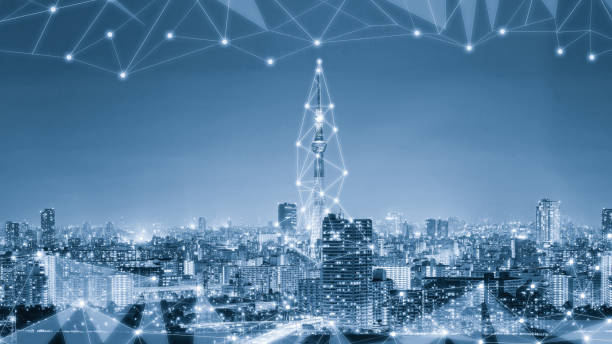 istock Modern creative telecommunication and internet network connect in smart city. 1219864328