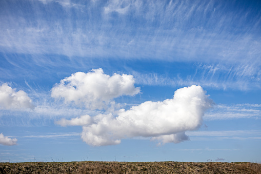Cloudscape on a spring day with a blue sky
