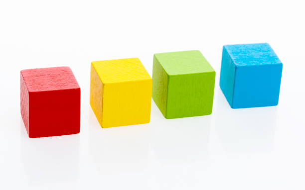 istock Wooden toy blocks in a row 1219868632