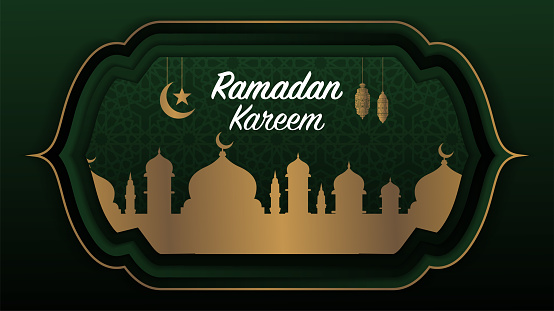 Ramadan Kareem Or Eid Mubarak Premium Black Dark Green And Golden Islamic  Design Backgrounddesign Moon Mosque And Classic Lanterngreeting Card Stock  Illustration - Download Image Now - iStock