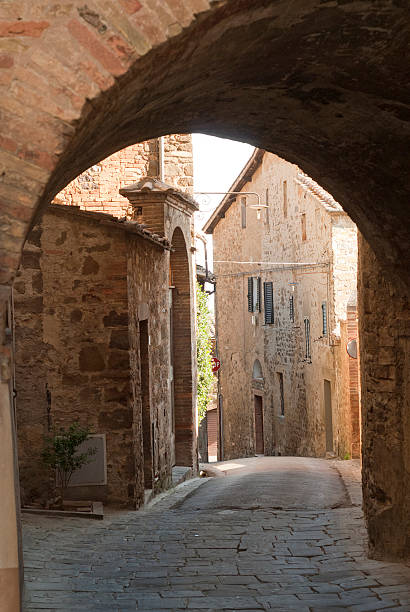 istock Montalcino (Siena, Tuscany, Italy), old typical street 121987625