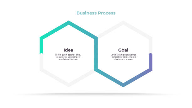 ilustrações de stock, clip art, desenhos animados e ícones de business infographic elements. process with 2 steps, options, sections. vector template. - dois objetos