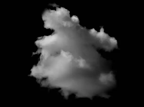 clouds white on isolated elements black background.