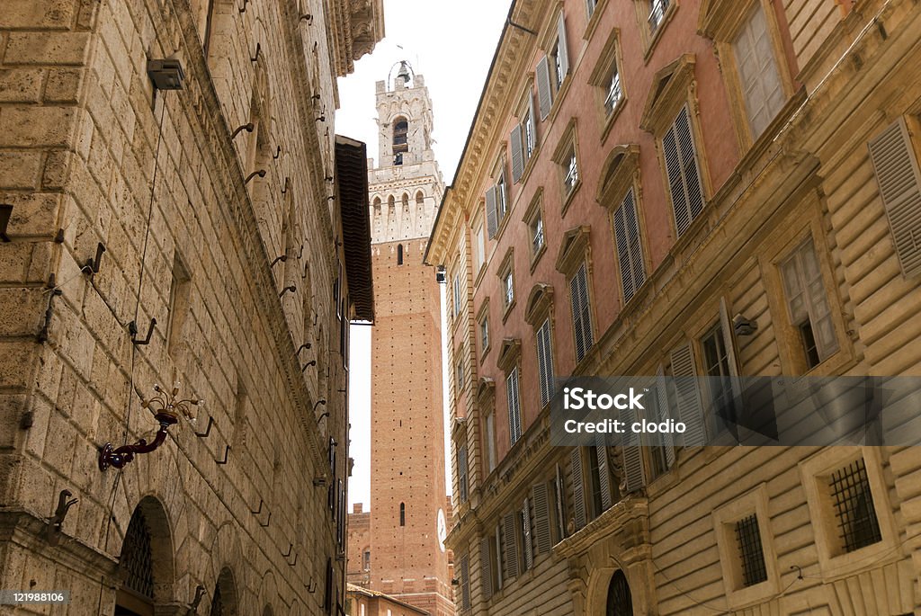 Siena (Tuscany, Italy): historic buildings (Torre del Mangia) Architecture Stock Photo