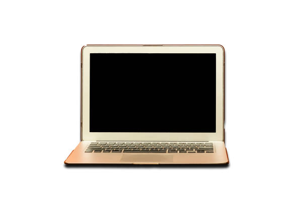 istock Front View of Modern Laptop isolated on white 1219881232