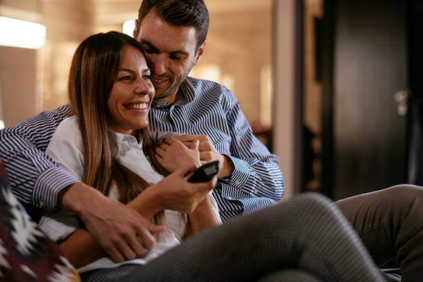 istock Couple having fun at home 1219881353