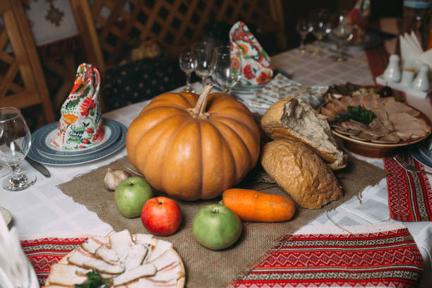 istock piece of broken bread with pumpkin on the table 1219884519
