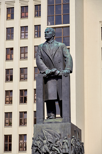 The monument to Vladimir Lenin near the house of government of Belarus.