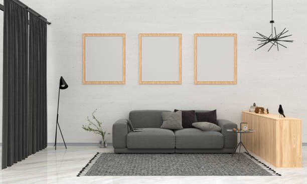 istock living room classic style and picture frame for mockup 3d rendering 1219885957
