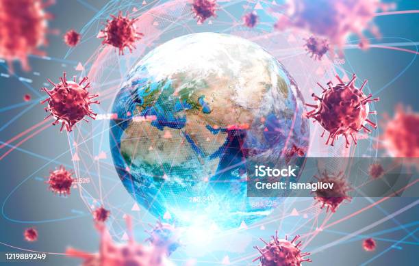 Global Virus And Disease Spread Coronavirus Stock Photo - Download Image Now - Pandemic - Illness, Coronavirus, Epidemic