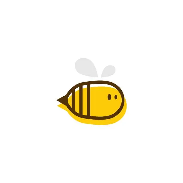 Vector illustration of cute bumble bee vector icon illustration