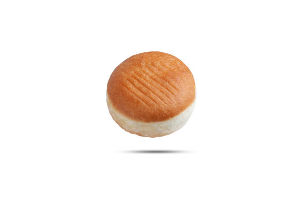 유약없이 흰색 배경에 고립 된 토핑없이 신선한 둥근 도넛 - bismarck donuts 뉴스 사진 이미지