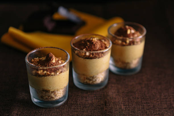istock Three glasses with Coffee Cream Recipe, presented as a delicious dessert. 1219895848