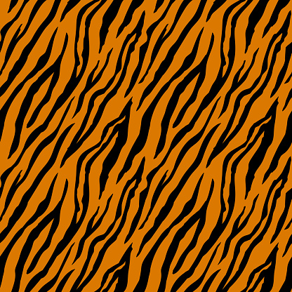 Seamless pattern with tiger stripes. Animal print. Vector illustration.