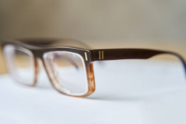 istock Fashionable brown eyeglass frame. Glasses for myopia 1219899139