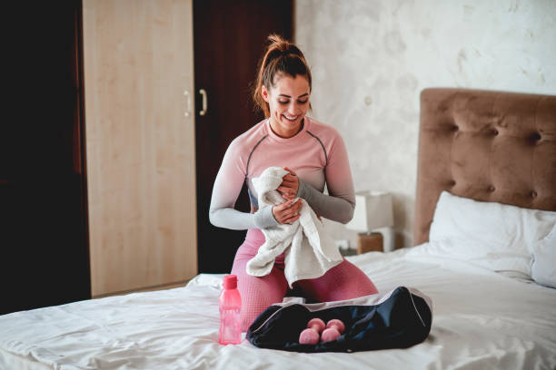 istock Woman getting ready for morning training 1219900428