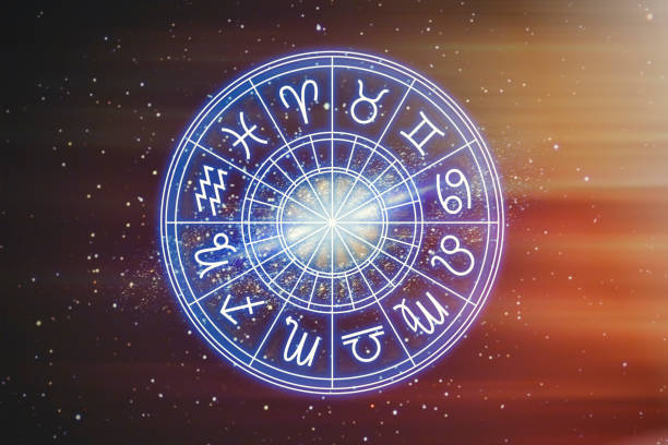 Astrological signs of the zodiac for the horoscope on the background of the starry sky. Illustration Astrological signs of the zodiac for the horoscope on the background of the starry sky. Illustration. pisces photos stock pictures, royalty-free photos & images