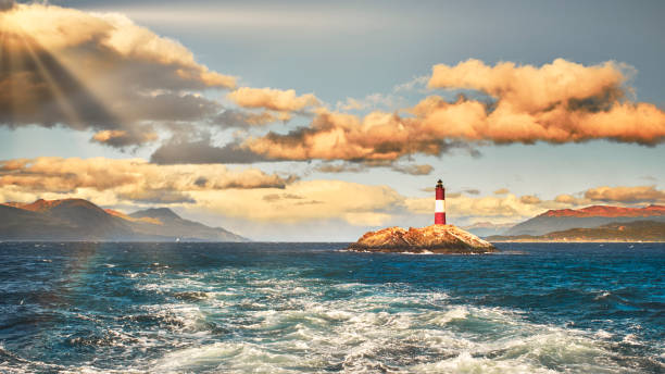 Lighthouse pathfinders Ushuaia. End of the world´s lighthouse beagle channel stock pictures, royalty-free photos & images