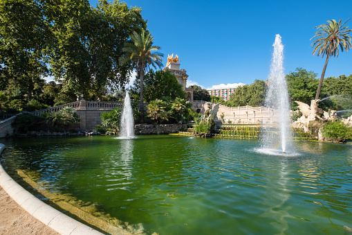 Cascada del Parc de la Ciutadella, fountain of the Ciutadella park in Barcelona, Spain