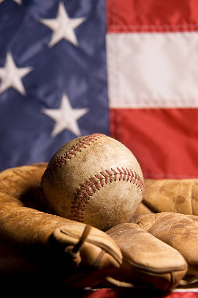 istock Vintage Baseball and Glove 121991435
