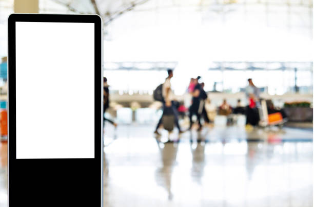 istock Blank advertising billboard at airport. 1219914402