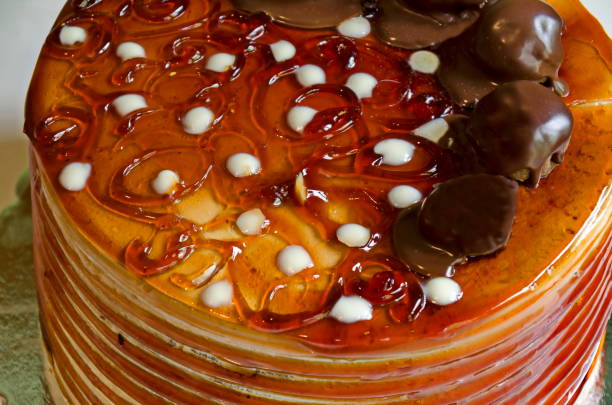 istock Birthday  whole chocolate cake with  rich decoration 1219916091