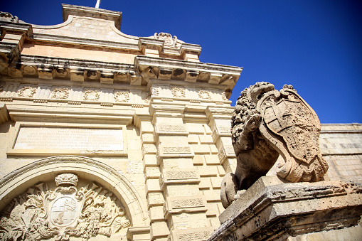 Town gate of old town in Mdina, Malta