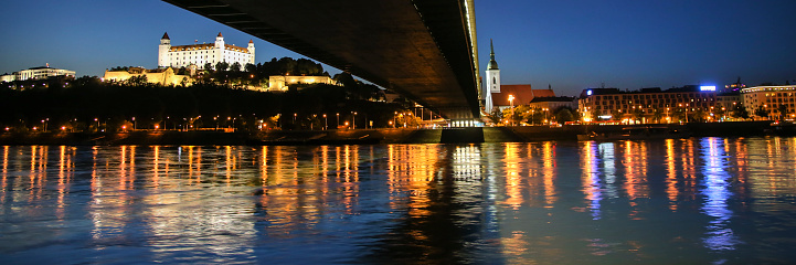 Danube waterfront in Bratislava, Slovakia.