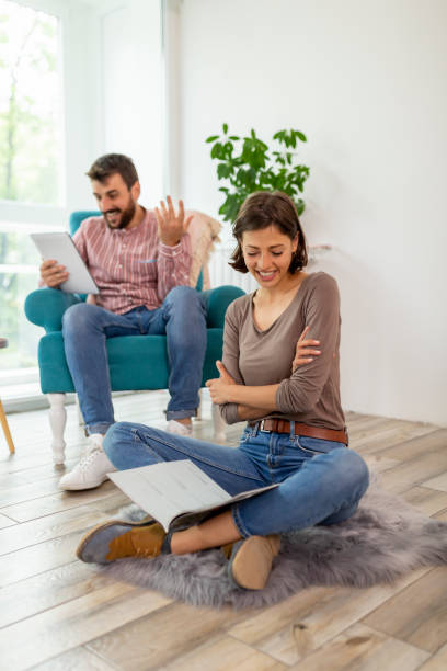istock Couple at home during covid-19 lockdown 1219916450
