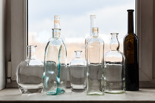 Close up of bottles