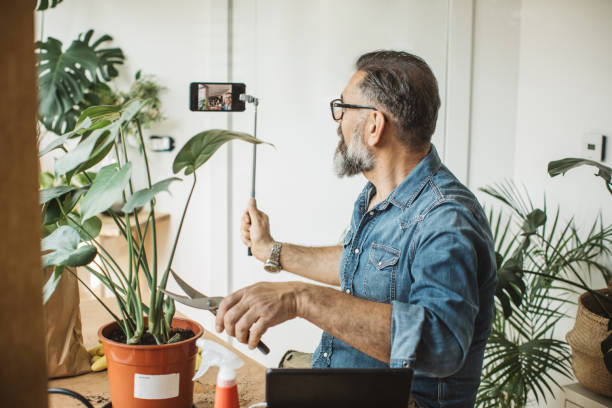 istock Gardening vlogging during isolation period 1219919078