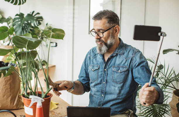 istock Gardening vlogging during isolation period 1219919141