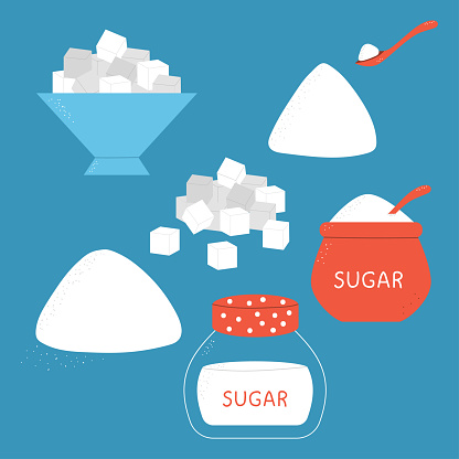 Sugar vector set isolated on background.