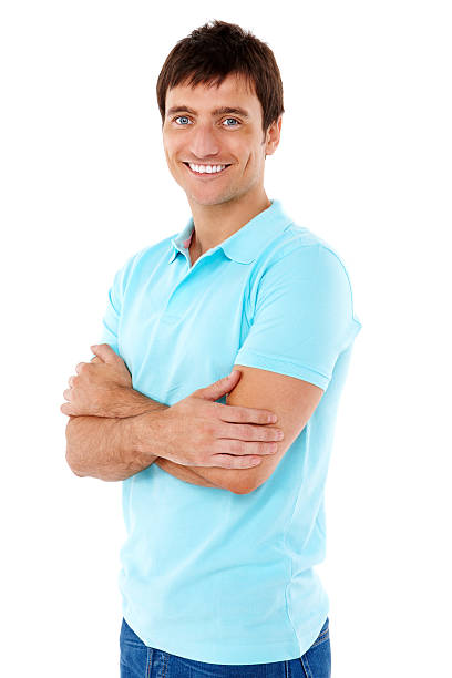 istock Young Man Posing in a Blue Shirt - Isolated 121991978