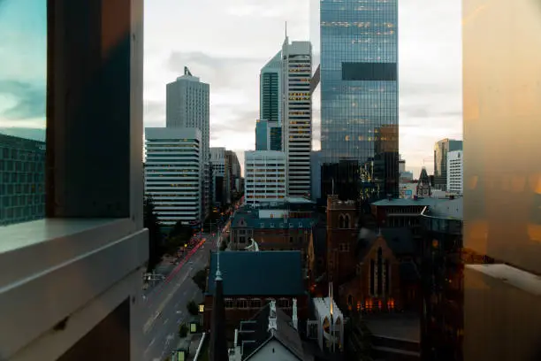 A shot of the city in Perth Australia.