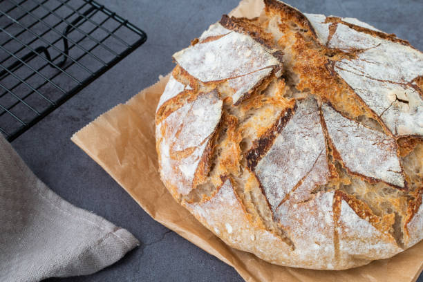 istock Homemade rustic bread with organic flour and sourdough 1219923558