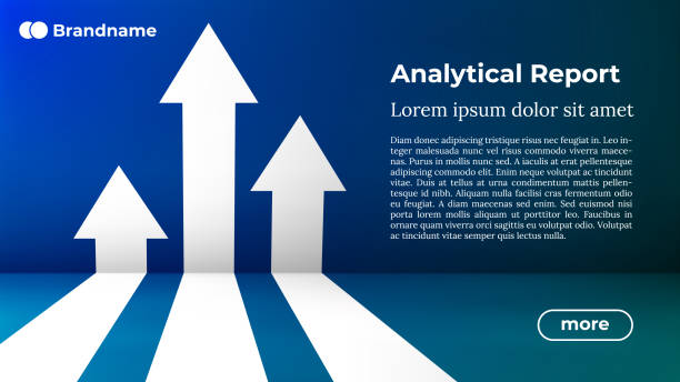 ANALYTICAL REPORT - Web Template in Trendy Colors. ANALYTICAL REPORT - Web Template in Trendy Colors. Business Arrow Target Direction to Growth and Success. Modern Vector Illustration or Design Template. target acquisition stock illustrations