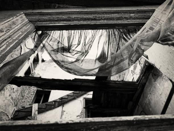 The Curtain dark, rough, architecture, vintage, ruin, obsolete, Curtain, east germany photos stock pictures, royalty-free photos & images