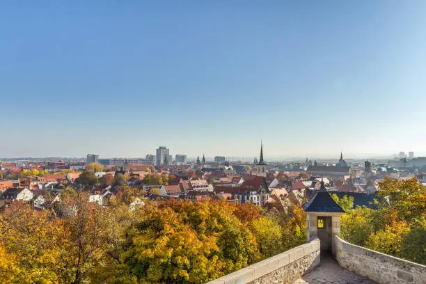 Panoramic view of Erfurt from a Petersberg citadel, Germany