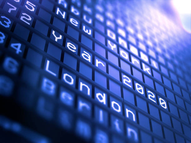 Flight board background of Kunming, Hanoi, Hongkong, Dubai, Kolkata