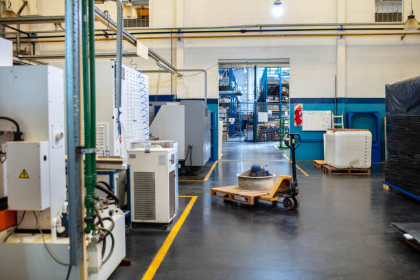 istock Interior of a machining shop with cnc machines 1219932528
