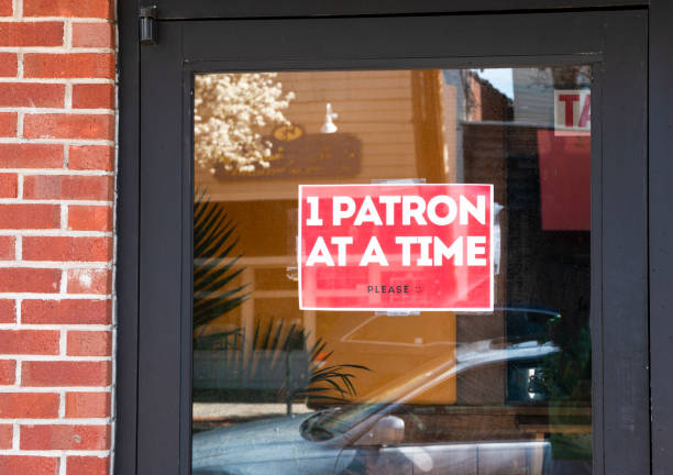 istock One patron at a time into restaurant due to Coronavirus COVID-19 lockdownn 1219932996