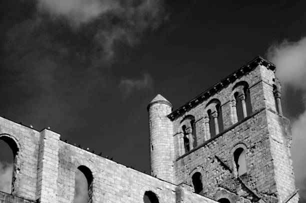 Courtyard and apartments seen amongst the towns on the island of Île de Ré, France
