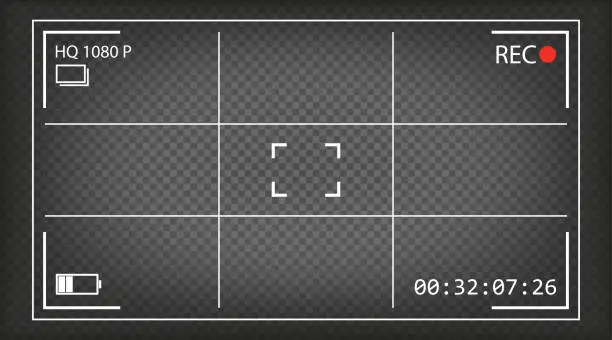 Vector illustration of Camera display vector movie illustration on transparent bacground