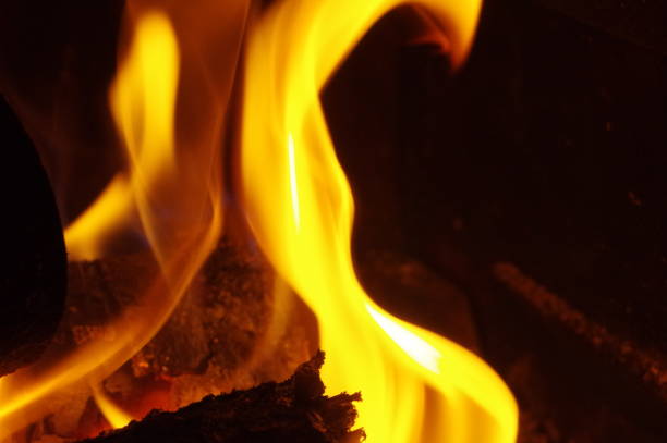 istock Beautiful fire flames on a black background. 1219939146